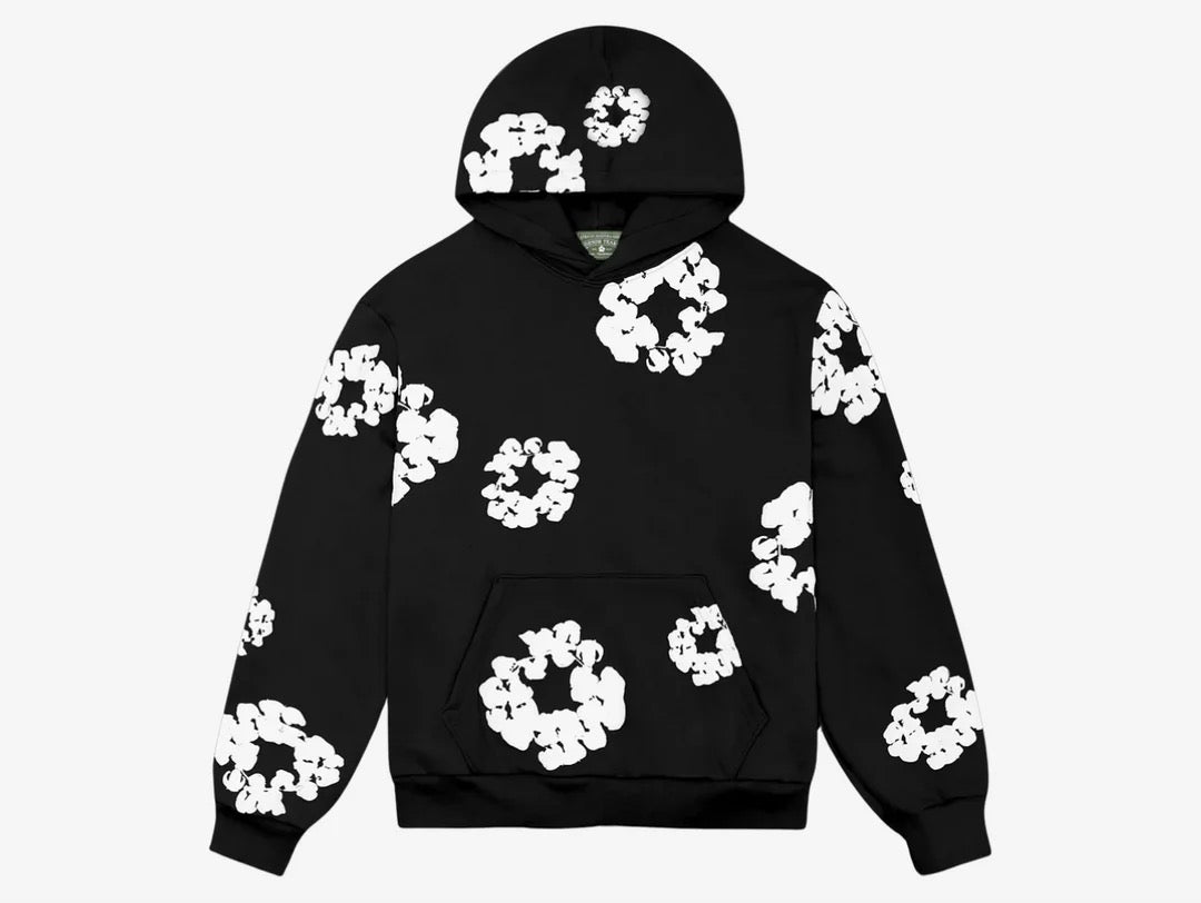 Denim tears cotton wreath hoodie black
